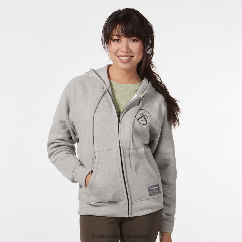 vestir Leatherman sudadera con capucha y cremallera original y multiherramienta gris LVPXF76