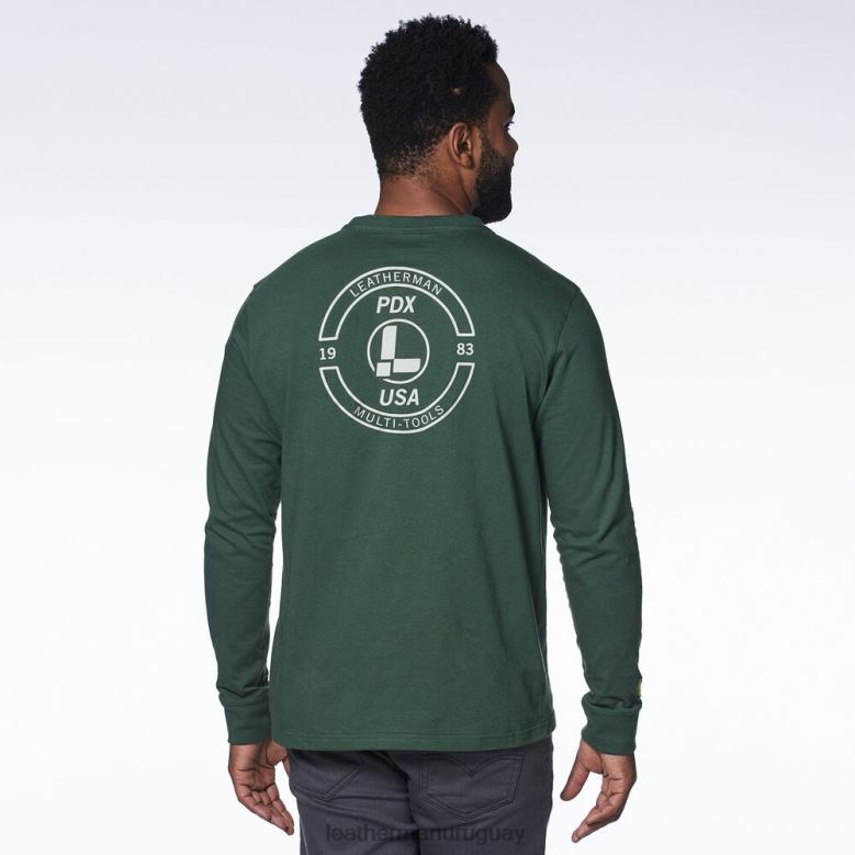 vestir Leatherman camiseta de manga larga con sello de marca verde LVPXF92